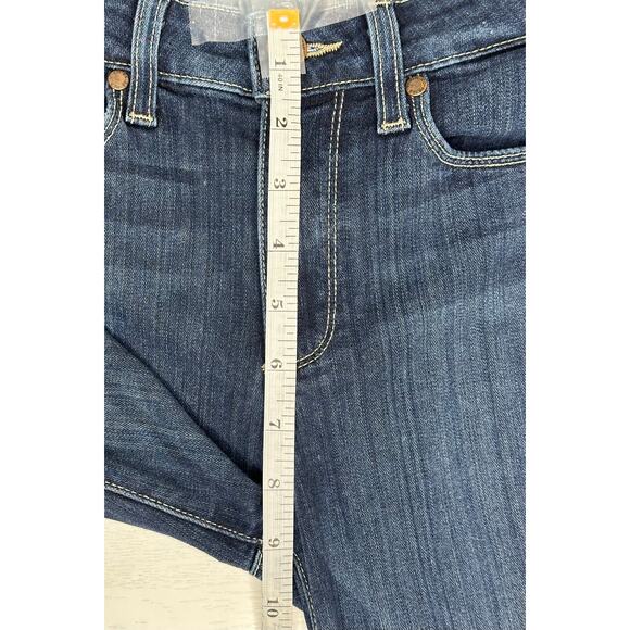 Paige Hoxton Crop Rollup Skinny Jean Mid Rise Blue Dark Wash Stretch Casual 25 - Picture 9 of 11